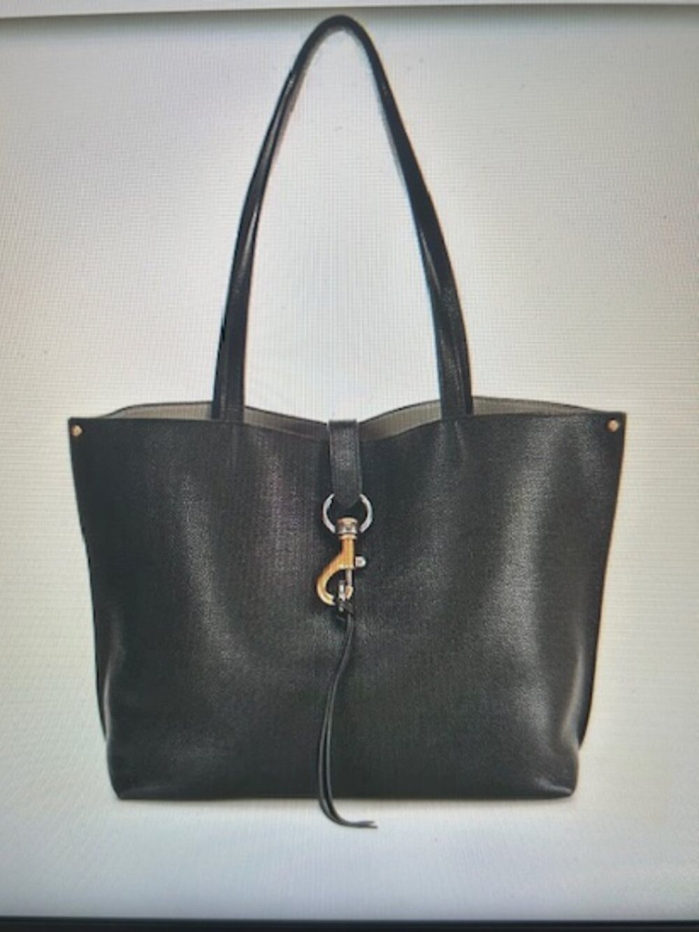 Rebecca Minkoff Megan Black Leather Tote Bag/ Comes With Dust Bag - Picture 11 of 14